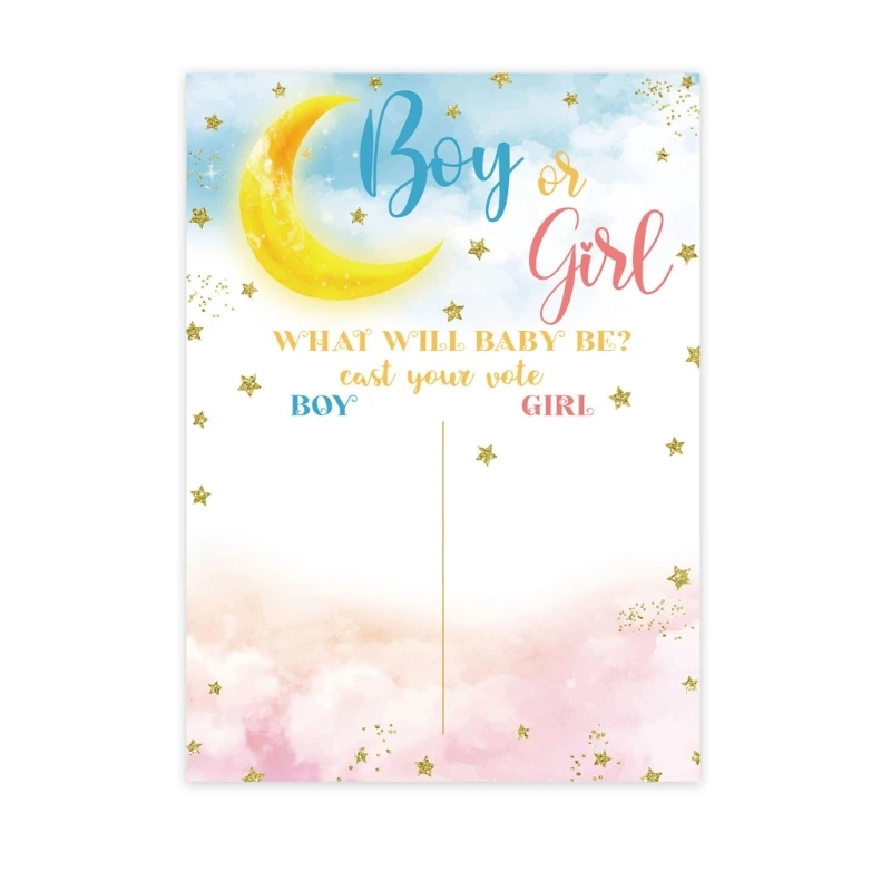 M5Tf Gender Reveal Party Baby Gender Reveal Poster Con 36 Adesivi Star Boy O Girl