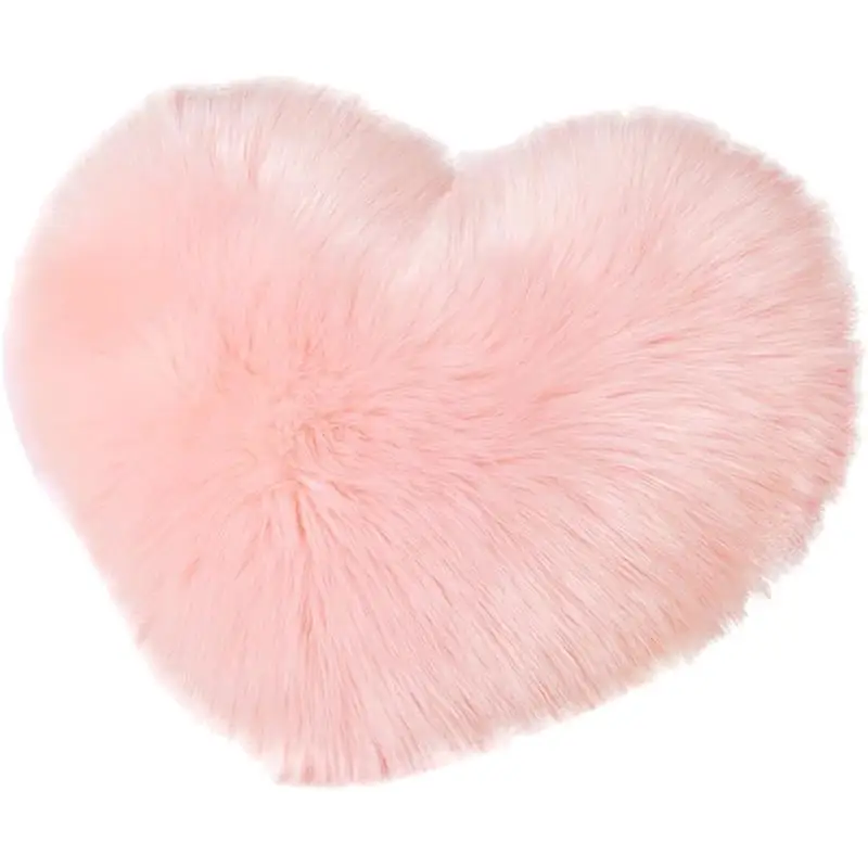

Fluffy Faux Fur Sofa Decorative Cushion Valentine's Day Throw Pillow Heart Throw Pillows Sofa Throw Pillow