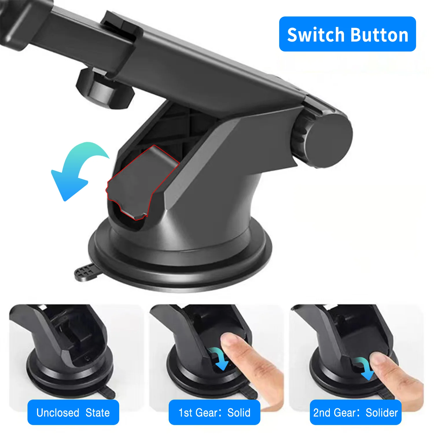 Imagebon DVR-Halter, Saugnapf, 3 m, klebrige Halterung, langer Arm, Teleskopständer, passend für 4-Eck-Schnallenhalterung, Armaturenbrett – Detail 8