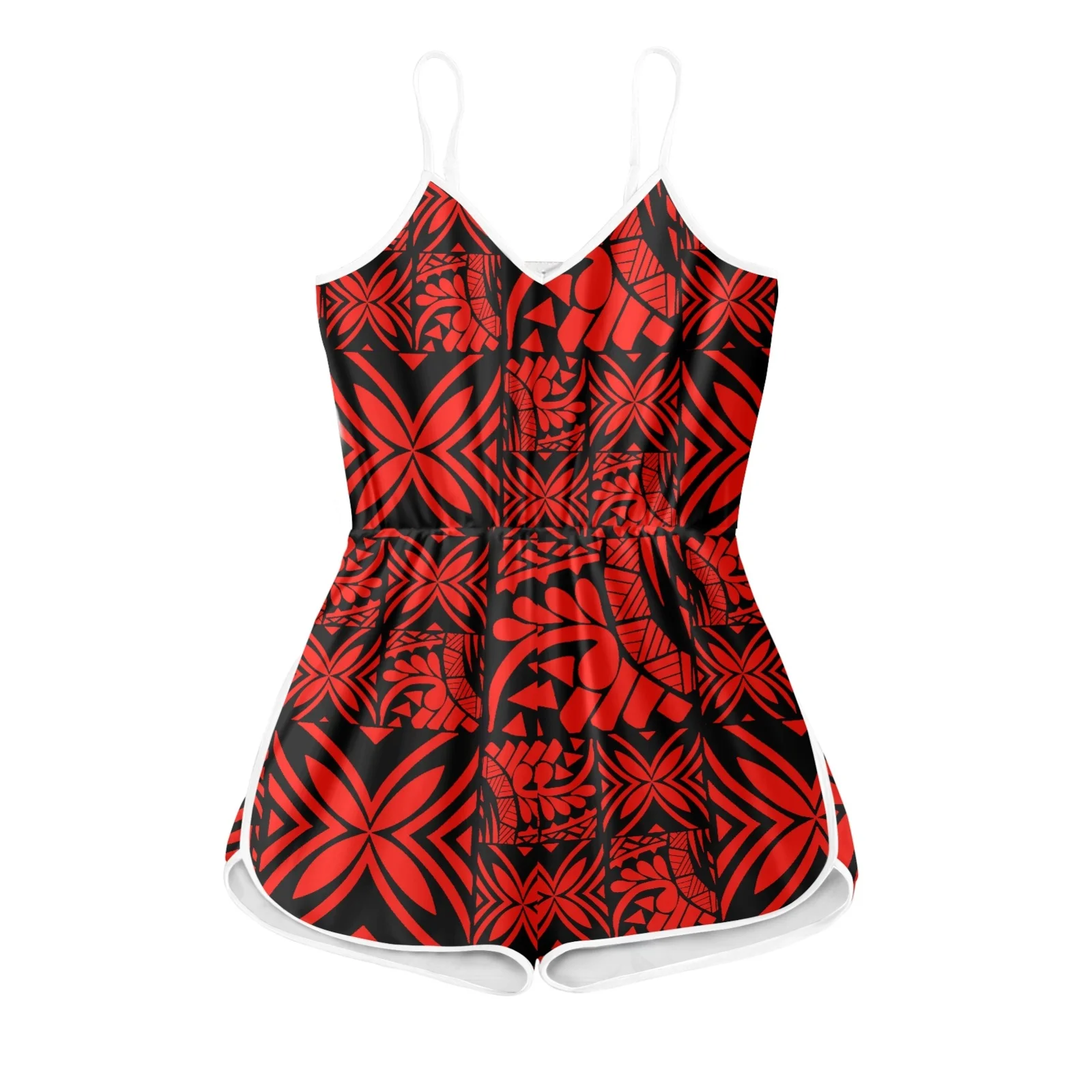 

Комбинезон с цветочным принтом, V-образным вырезом, без рукавов