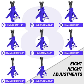 DayPlus Heavy Duty 3 Ton Axle Stands for Car Van 4x4 Caravan Garage Workshop Steel Robust Construction Support Lift 29-43cm,2PCS 2