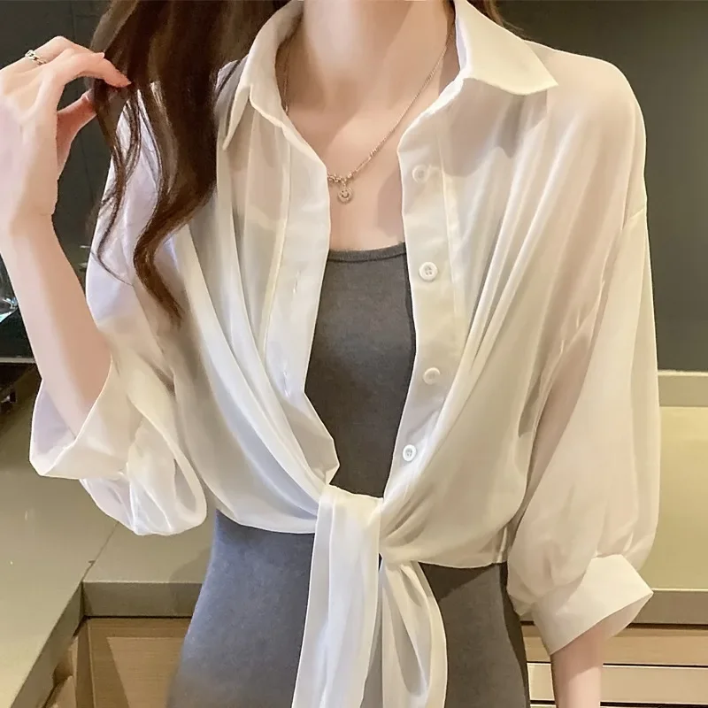 여성용 크롭 자외선 차단 의류, 가디건 재킷, 쉬폰 경량 아우터, 탱크 원피스, 여름 패션, 2023 신상
