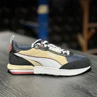 PUMA Nouvelles chaussures décontractées basses R22 minimalistes et polyvalentes de style campus unisexe noir/blanc/beige 383462-21 3