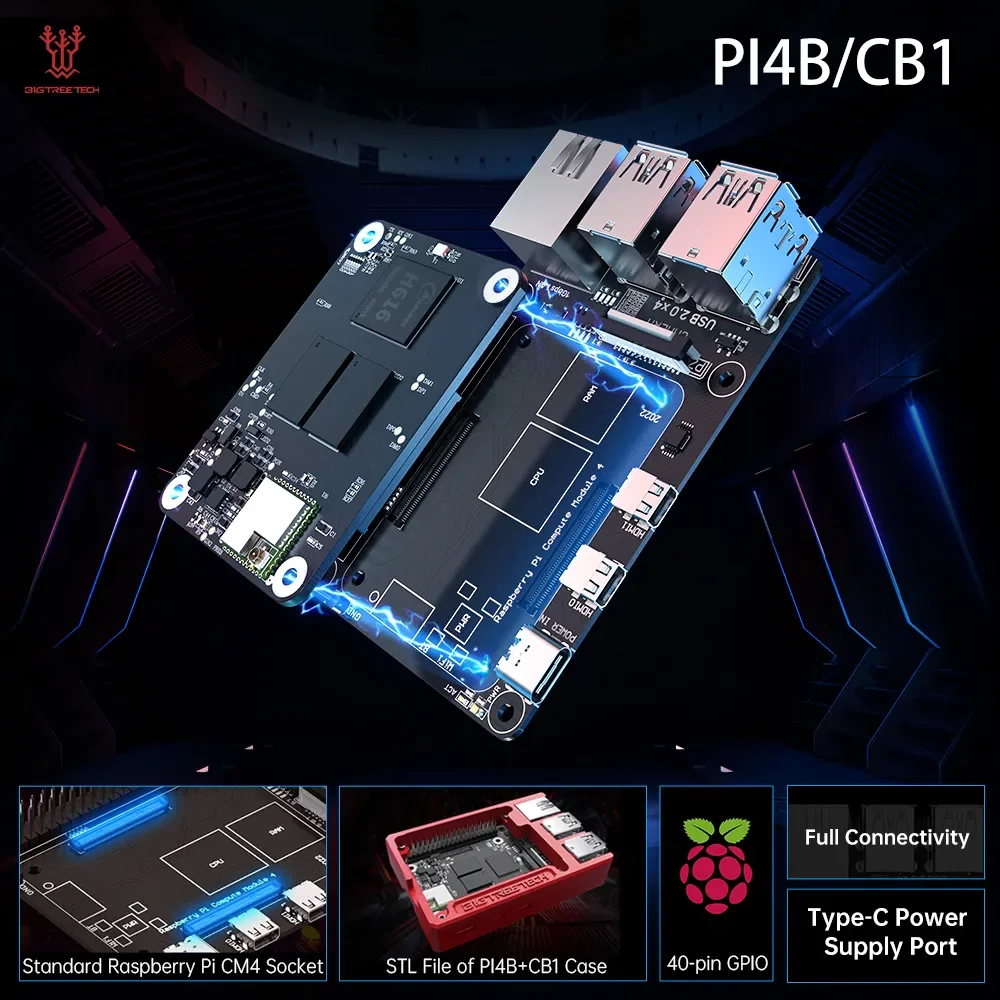 Adaptador Cb1 vs Raspberry pi Cm4 para Klipper Octopus Pro Skr Mini e3 V3.0 Placa-mãe Voron Ender Impressora 3d Bigtreetech-pi4b