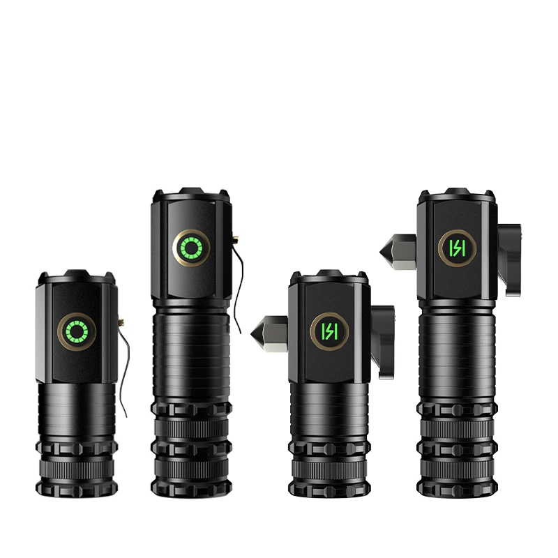 Torcia ricaricabile da 2200 lumen ad alta luminosità Tipo-C Mini LED Torcia tascabile compatta EDC per campeggio, escursionismo, polizia, forze dell'ordine, caccia