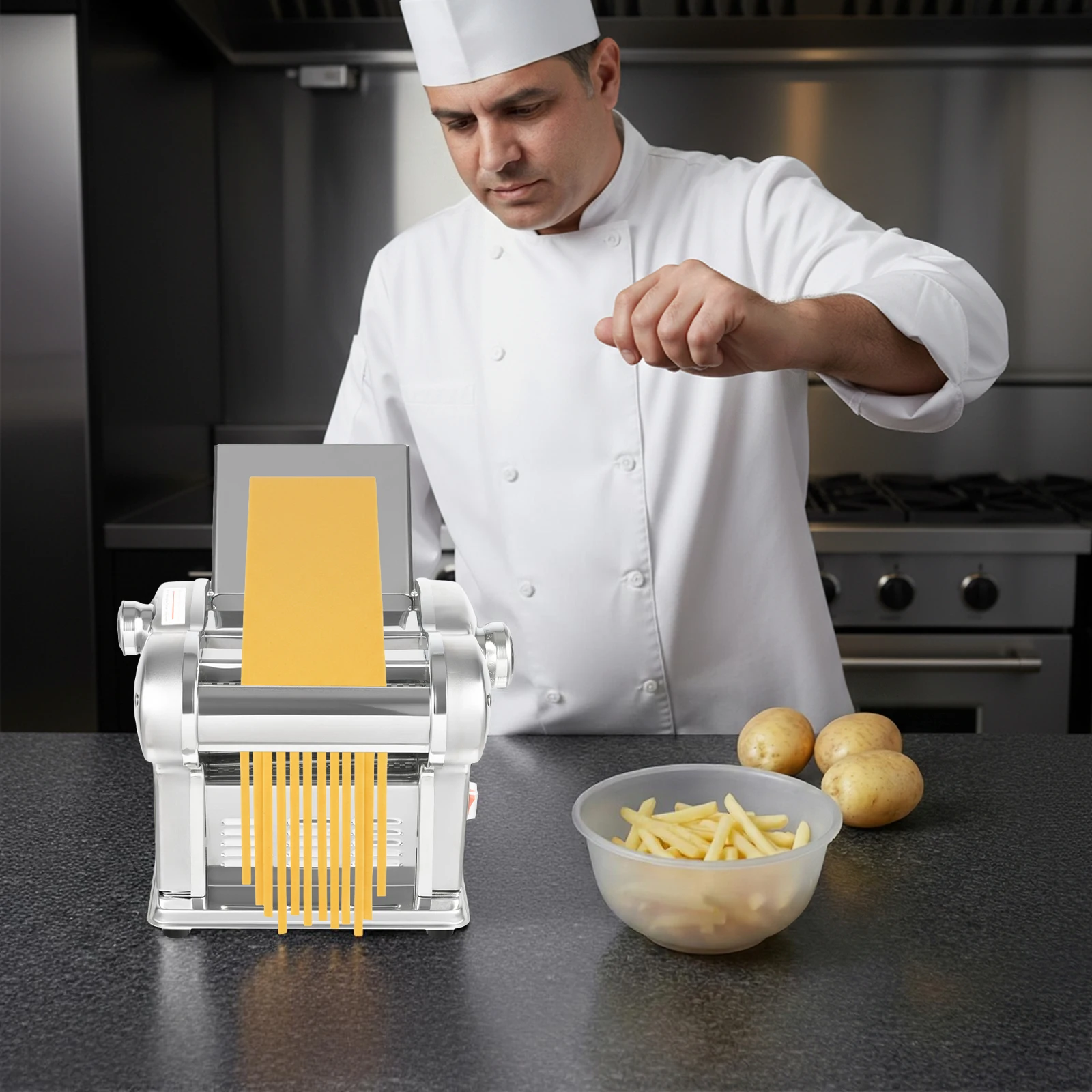 Electric Pasta Maker 135W, 8-Setting Noodle Machine with 2 Cutters (2mm/4mm) – 110V Stainless Steel for Lasagna Dumpling Wrappers 4