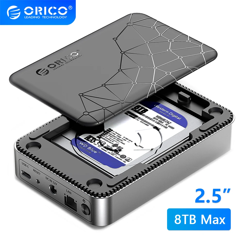 

ORICO NAS Wireless Personal Private Cloud Server 2.5" inch SATA Hard Drive Storage Box HDD SSD Enclosure HD Disk External Case