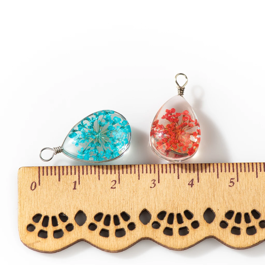 18x13 tropfen förmige Blumen glasperlen mit Haken anhänger Zubehör Material Ohrringe machen z046 – Detail 10