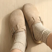 Mules en daim à plateforme pour femme, avec boucle réglable, 2026, Chaussures de luxe pour femme, Sabots, Sandales d'intérieur et d'extérieur, Claquettes avec soutien de la voûte plantaire 5