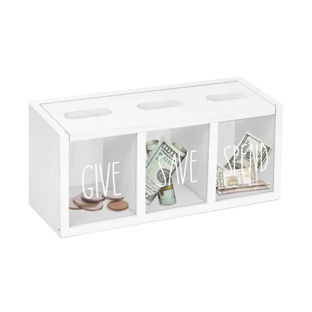 Wooden Personalized Children's Savings Box Give Save Piggy Bank Daily Family Money Box Kid Money Box Spend Saving Storage C Q9J6 5