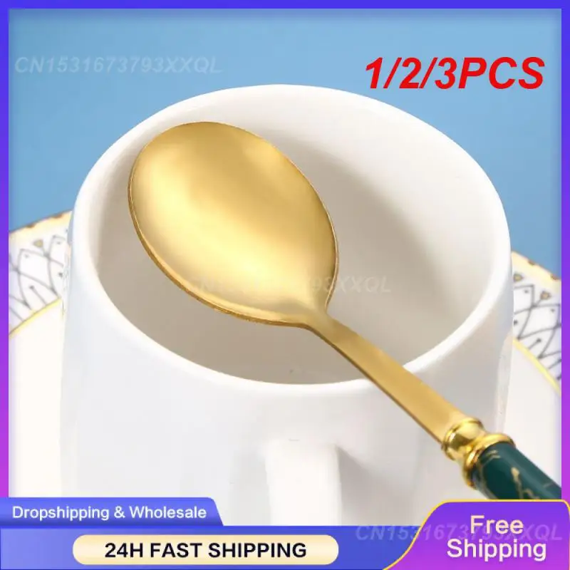 

1/2/3PCS Coffee Spoon Colored European-style Wholesale Handle Spoon Tableware Dessert Spoon Imitation Ceramic Nordic For Gift