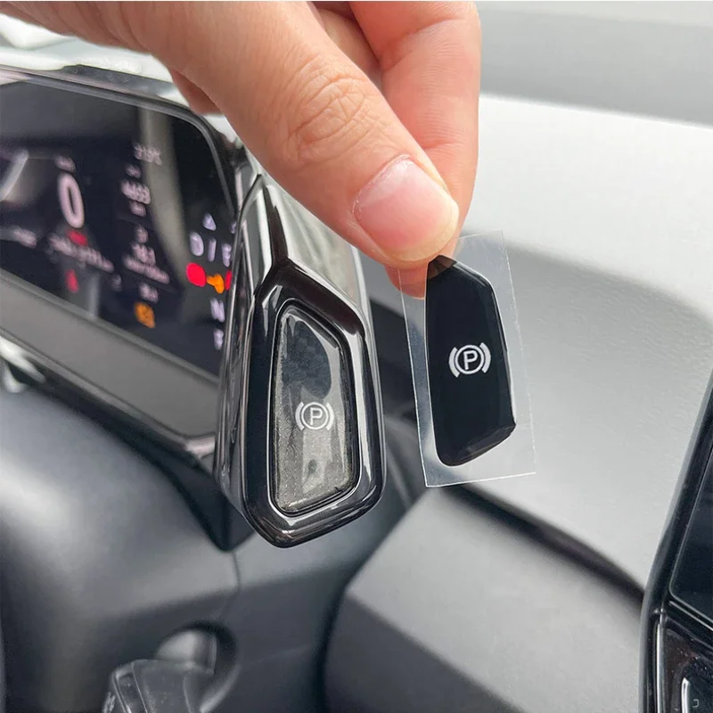 Car Modification P Gear Button Scratch Protection Sticker Parking Gear Carbon Fiber Patch For Volkswagen ID3