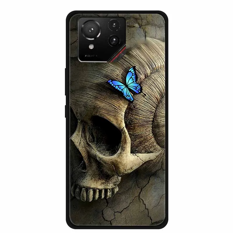 Cartoon Printed Soft Black Silicone Phone Case
