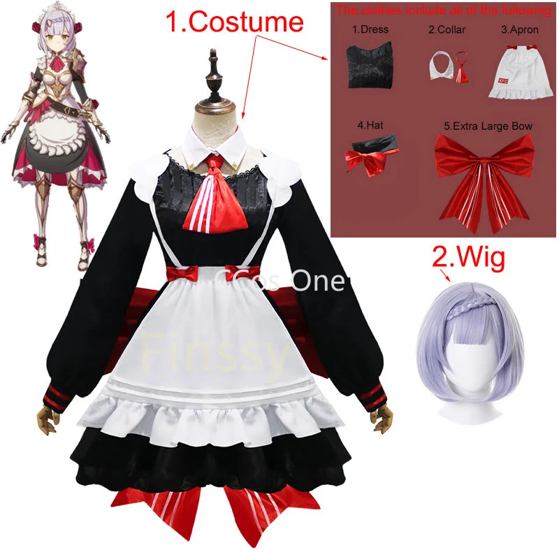 

Cosplay Genshin Impact Noelle Topi Косплей Аниме Seragam Pembantu Lolita karnavy Хэллоуин Пита