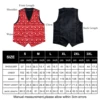 Christmas Santa Claus Elk Bell Print Lovely Suit Vest for Men Neck Tie Set Handkerchief Cufflinks Family Party Men Clothing 5