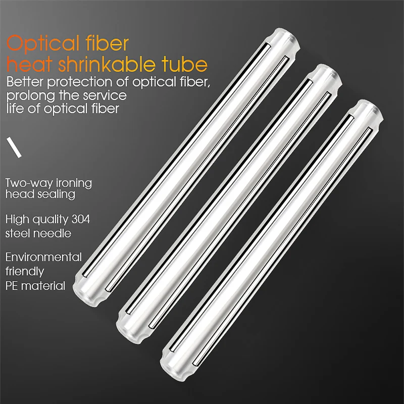 60MM Optical Fiber Heat Shrink Tubing FTTH Double Needle Coarse Pipe Leather Fiber Optic Cable Hot Melt Fusion Splice Sleeve