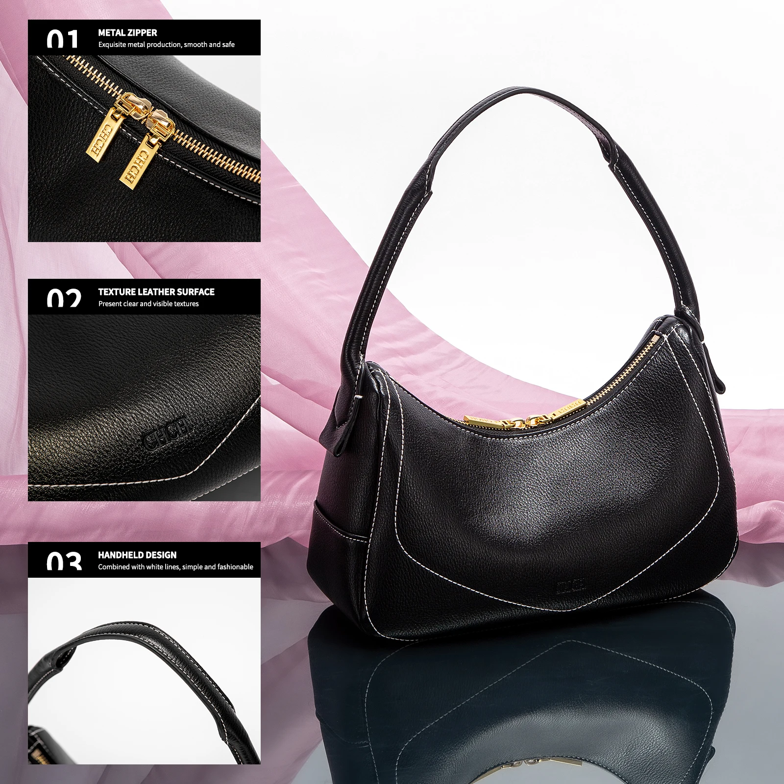 حقيبة يد نسائية من تصميم CHCH لعام 2025، تتميز بتص...