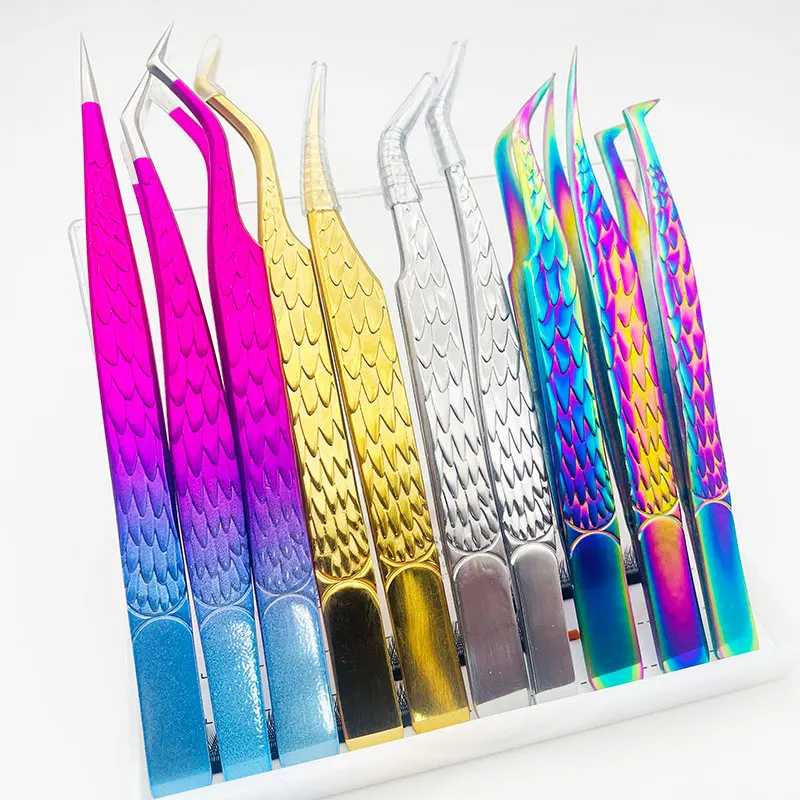 

2/4Pcs False Lashes Tweezers Professional Fake Eyelash Extension Hair Clip Volume Accurate Tongs Nail Art Makeup Tool Supplies