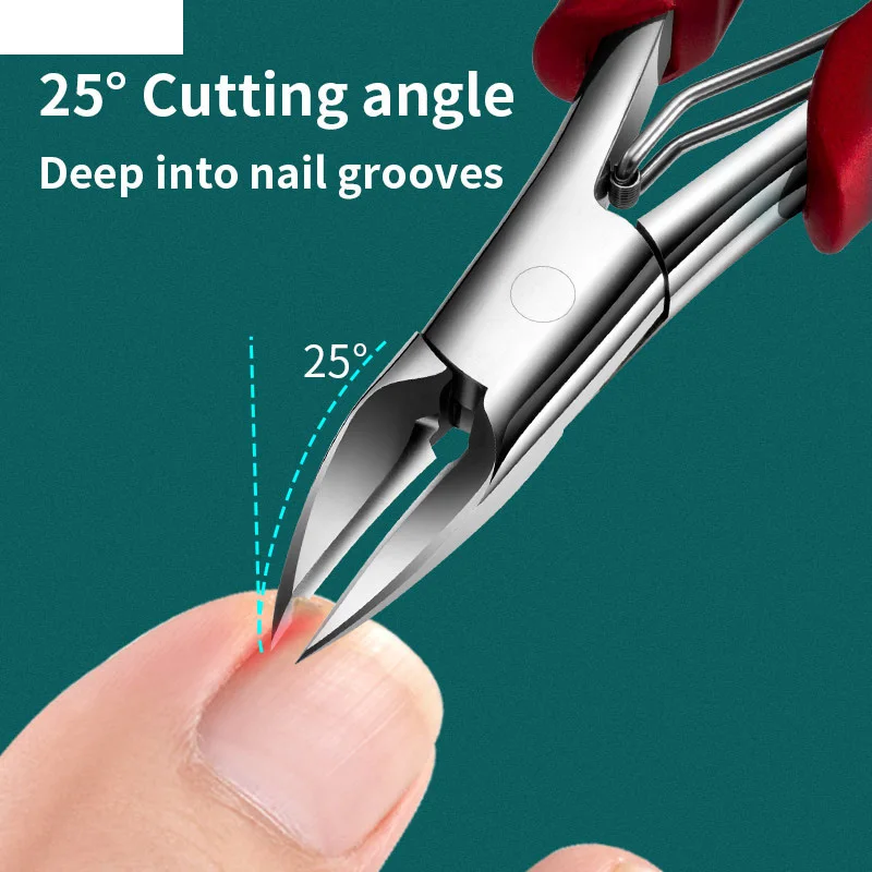 Stainless Steel Ingrown Toenail Nail Clippers Trimmer Cutters Manicure Pedicure Cuticle Nipper Paronychia Dead Skin Remover Tool 2