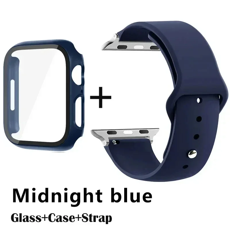 Premium Apple Watch Glass Protector, Case, and Strap Set