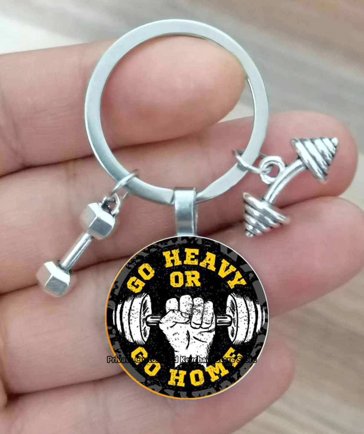 

New Fashion Hot Selling I Love Fitness Gym Image Glass Keychain Diy Handmade Sports Lover Gift
