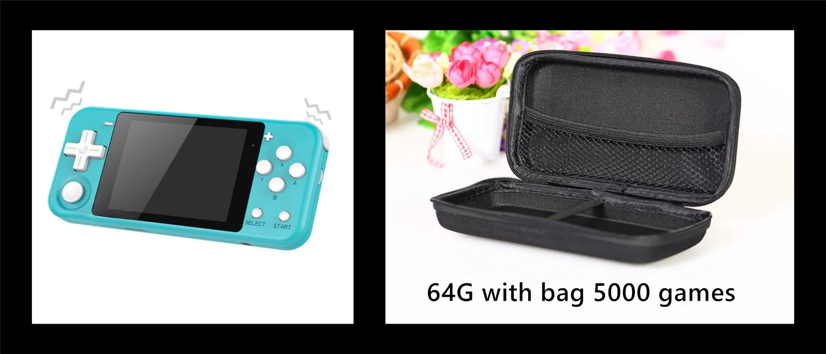 POWKIDDY Q90 3 Inch Mini Handheld Game Player Open System Retro Video Game Console PS1 FC 64G 5000 Games Consoles Gaming Box 