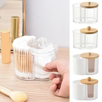 Cotton Round Pad Holder Powder Puff Storage Box Home Cotton Swab Box Makeup Organizer Dustproof Portable Durable Bathroom Jar 1