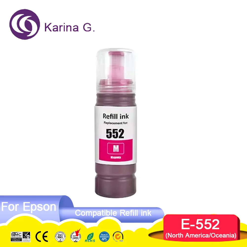 T552 552 Premium Color Compatible Bulk Bottle Water Based Refill Ink for Ecotan