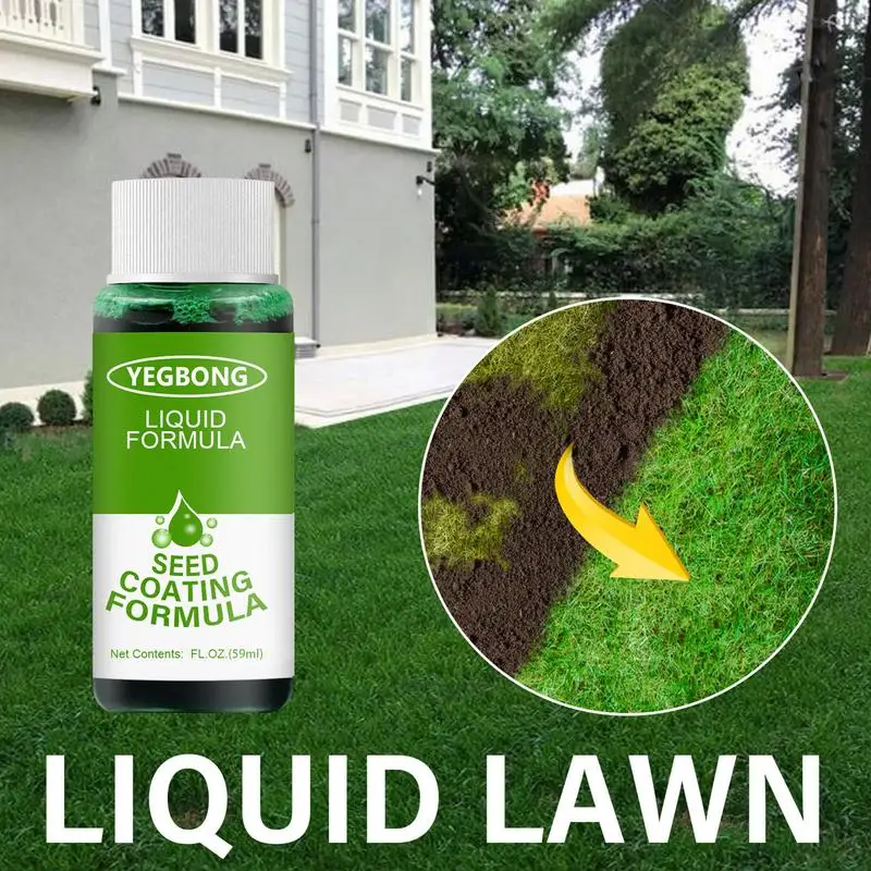 

59ml Green Grass Spray Repair Green Lawn Spray Hydro Mousse Liquid Turf Grass Seed Sprayer With Growth Boosting Grass Paint