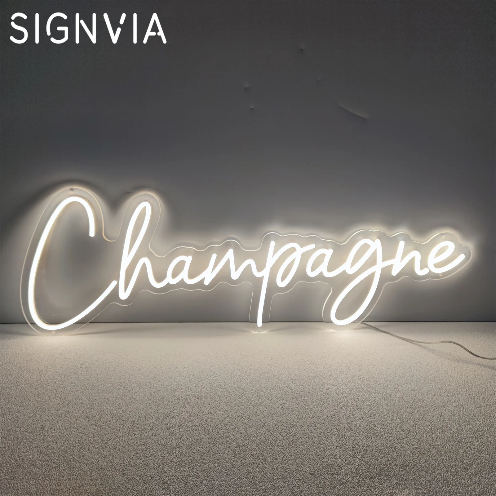 Champagne Neon Light Sign LED Wall Room Home Party Bar Cabaret Birthday Wedding Decoration Wall Hanging LED Neon Sign Night Lamp