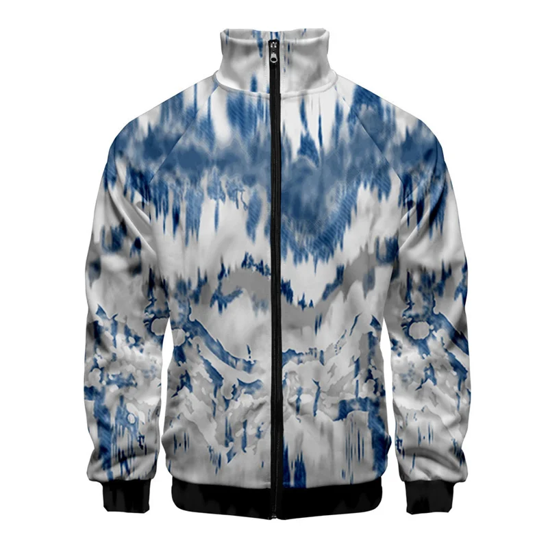 Chaqueta con estampado 3D de espiral de colores a la moda para hombre, estilo hip hop, de gran tamaño, con cremallera y personalidad, para niños y mujeres