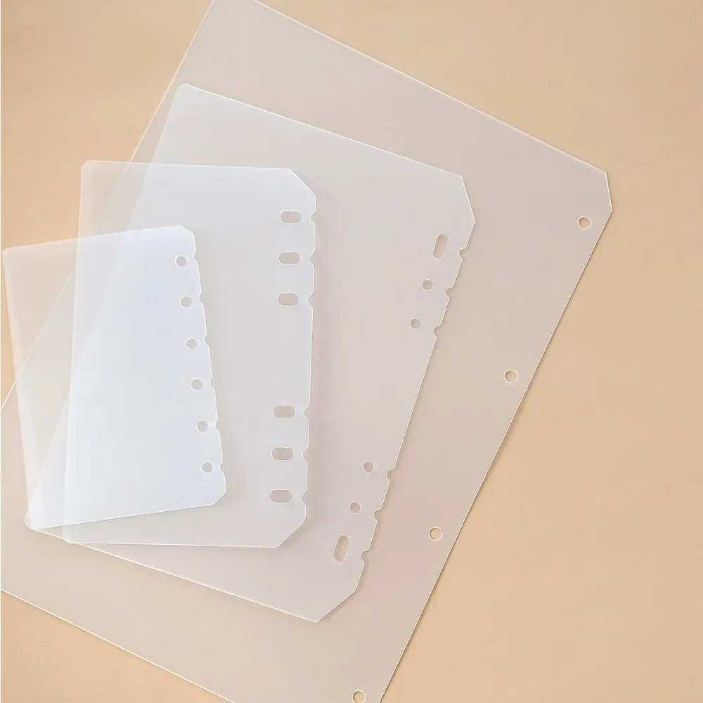 2pcs A4 A5 A6 A7 루즈리프 노트 리필 용지 DIY PP 스파이럴 바인더 디바이더 페이지 분리기 무광 투명