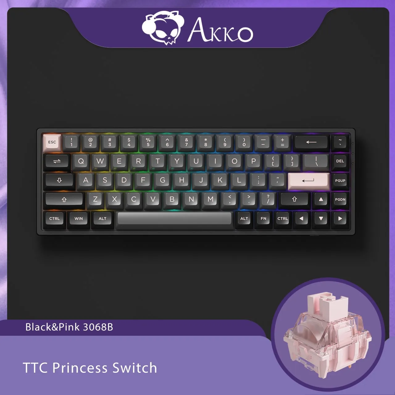 Akkoメカニカルゲーミングキーボード Akko-メカニカルキーボード用のメタルボックスキット75% rgb