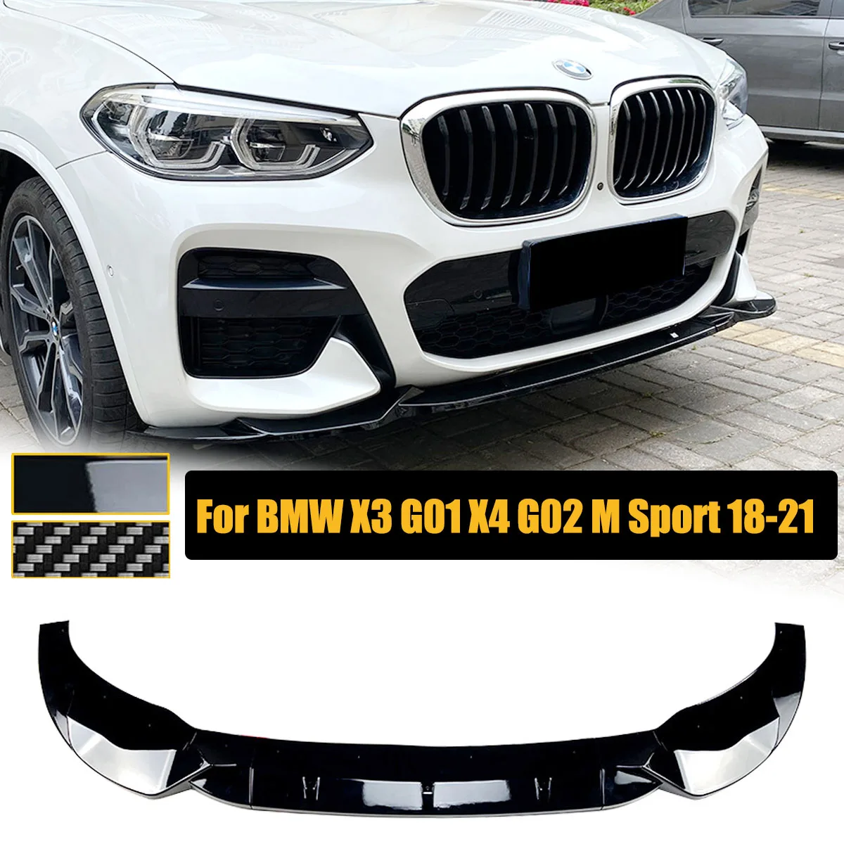 Front Bumper Lip Spoiler For Bmw X3 G01 X4 G02 M Sport 20182021 Side
