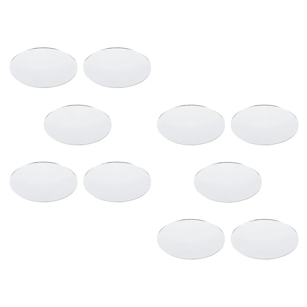 

10pcs Small Mirror Sheets Oval Mirrors Craft Mirrors DIY Makeup Mirror Projects Supplies