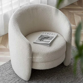 Nordic Cashmere Sofa Cloth Art Single Chair Sofa 2