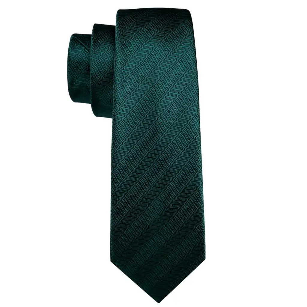 Men Tie Hanky Cufflinks Set Barry.Wang Green Mint Teal Jacquard Olive Sage Lawn Cyan Necktie Male Wedding Business Gift