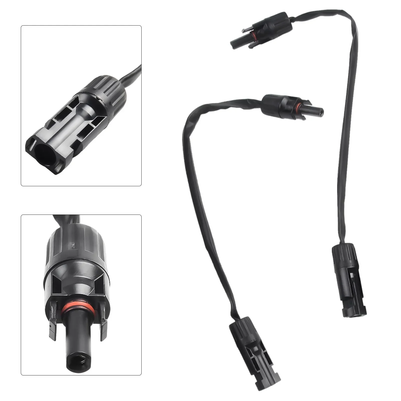 PV Solar Cable Feedthrough 4mm&sup2;/6mm&sup2; 1M Cable Copper Flat Connection Solar Balcony Door Window Connection Line Parts 2pcs
