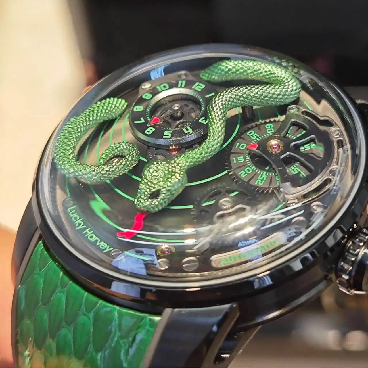 Lucky Harvey-reloj mecánico para hombre, cronógrafo con movimiento