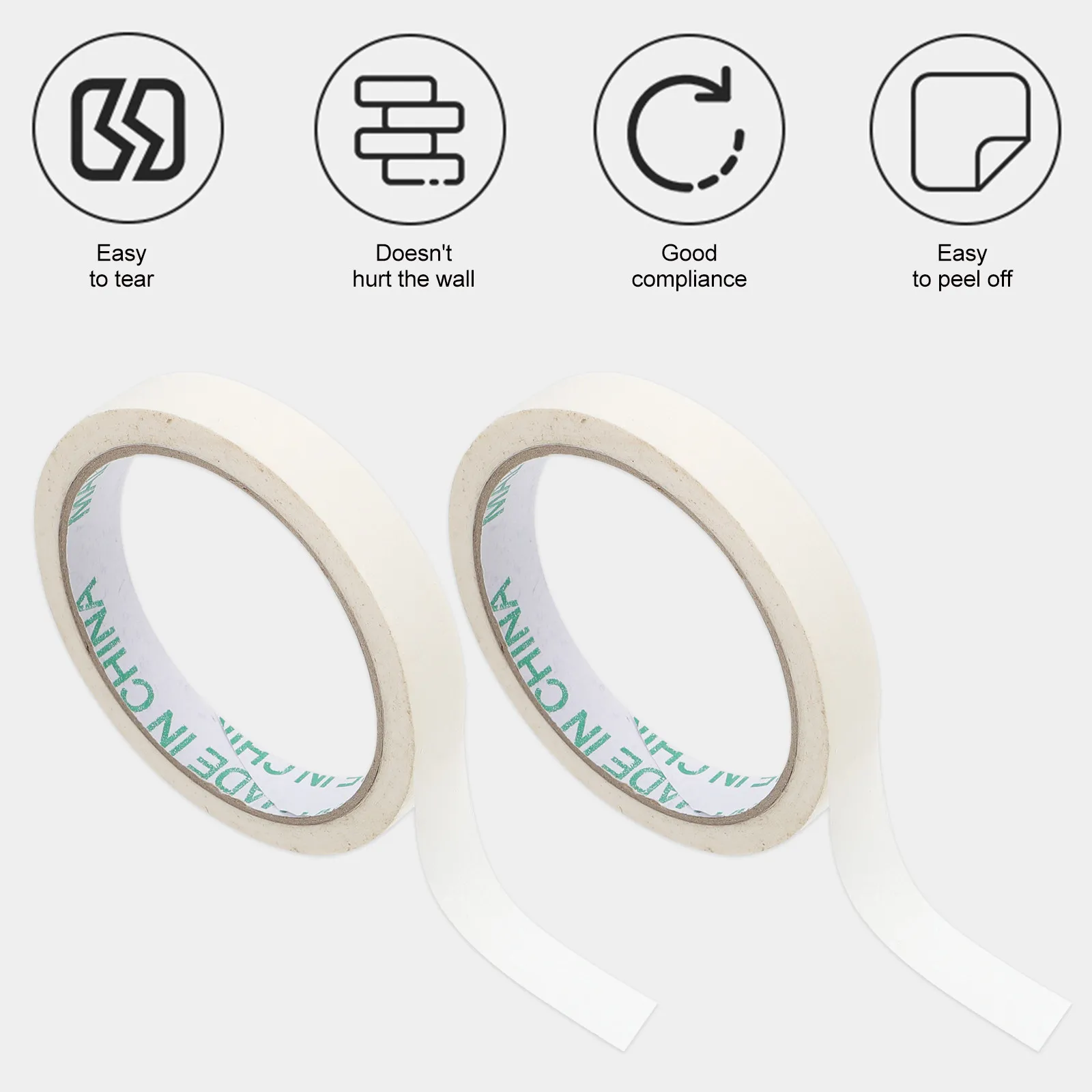 10Pcs 쓰기 가능한 흰색 마스킹 테이프 자동차 인테리어 차폐 스프레이 페인팅 홈 DIY 용 단일 측면 크레페 종이 테이프
