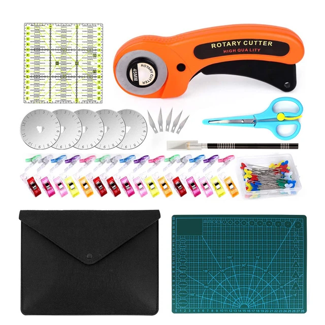 Rotary Cutter Kit Include Fabric Cutter,45mm-28mm Rotary Cutter,Bade,Tracing  Wheel,Cutting Mat,Acrylic Ruler,Sewing Clips DIY - AliExpress