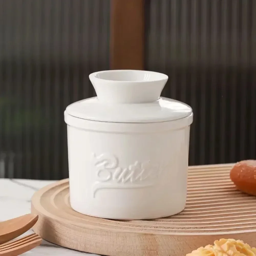 Butter Keeper Handmade Ceramic Butter Bell Crock with Lid Glossy Finish for Counter butter dish