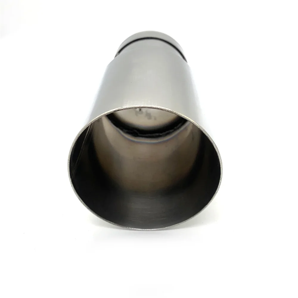 1 Pc Car Modified Flat Edge Stainless Steel Exhaust Pipe Single Layer Shinny Muffler Tip Without For BMW Benz Audi VW