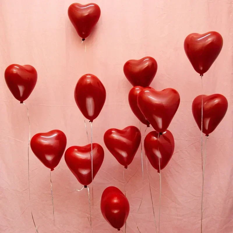 Red Heart Balloons 50/10pcs Inflatable Latex Balloon Valentine Day Wedding Party Anniversary Decoration Supplies