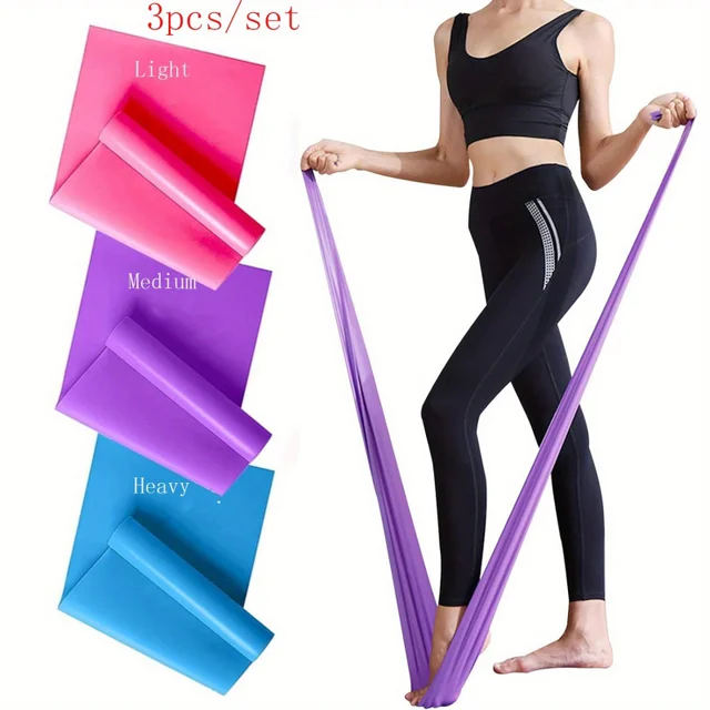 3pcs set High Intensity Resistance Bands Exercise Straps Elastic Band for Women'S or Men'S Sports Yoga Pilates Strength Training