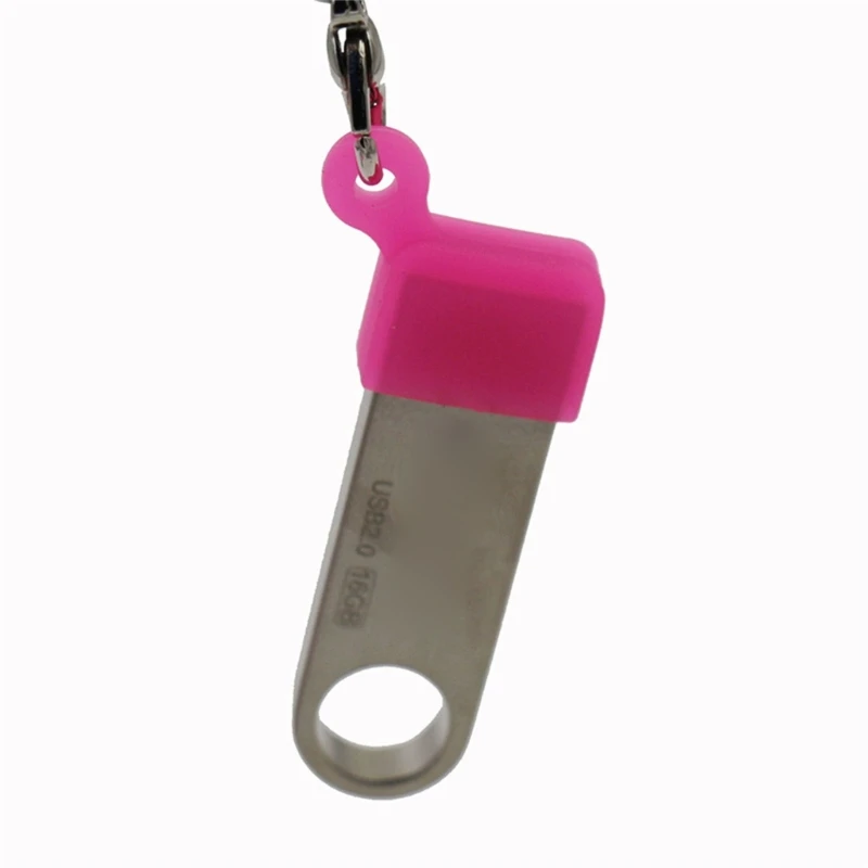 끈이 달린 실리콘 USB 메모리 스틱 커버를 쉽게 부착할 수 있습니다. 일상 사용에 적합한 방수 및 먼지 방지 USB 드라이브 홀더