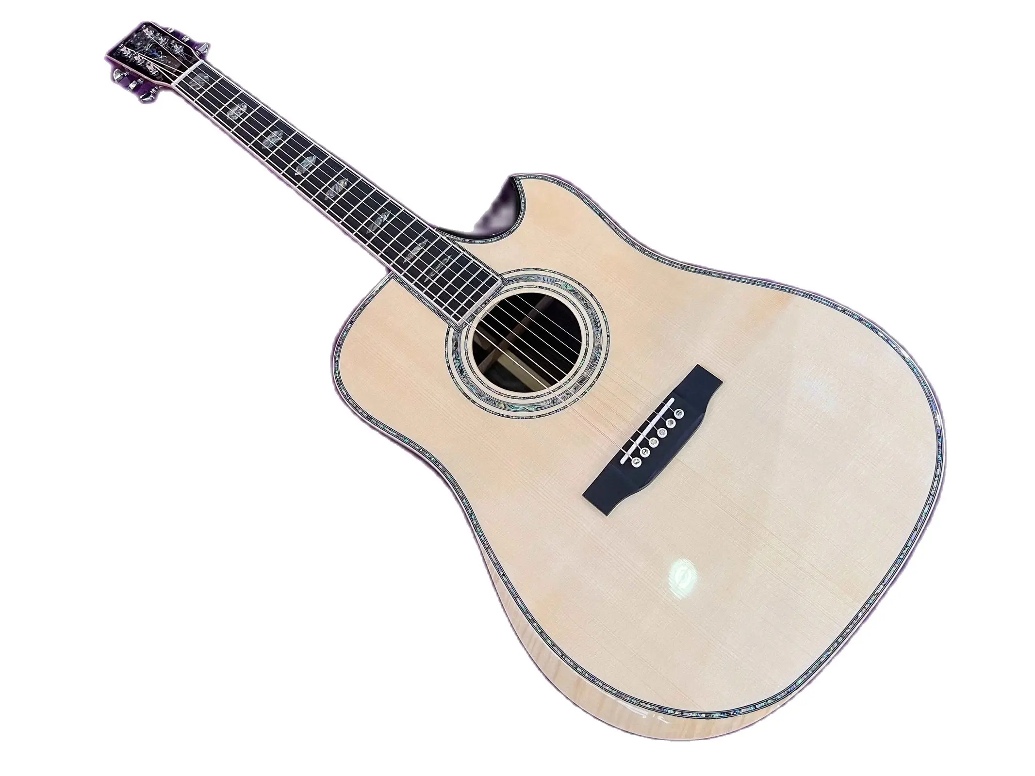 

Upgrade Italian Spruce Solid Top Side Acoustic Guitar Solid Rosewood Back Side Ebony Fretboard