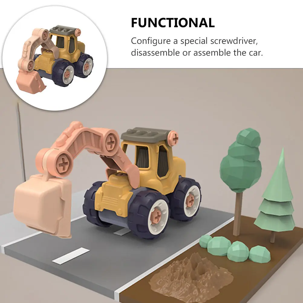 1세트 엔지니어링 차량 조립 분리형 너트 자동차 손과 눈 협응력 DIY 조립 엔지니어링 트럭 교육용