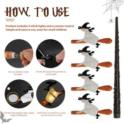 Enchanting LED Floating Candles - Set of 12 Flameless Flickering Warm Light for Atmospheric Halloween Decor (4pack Witch Candle)
