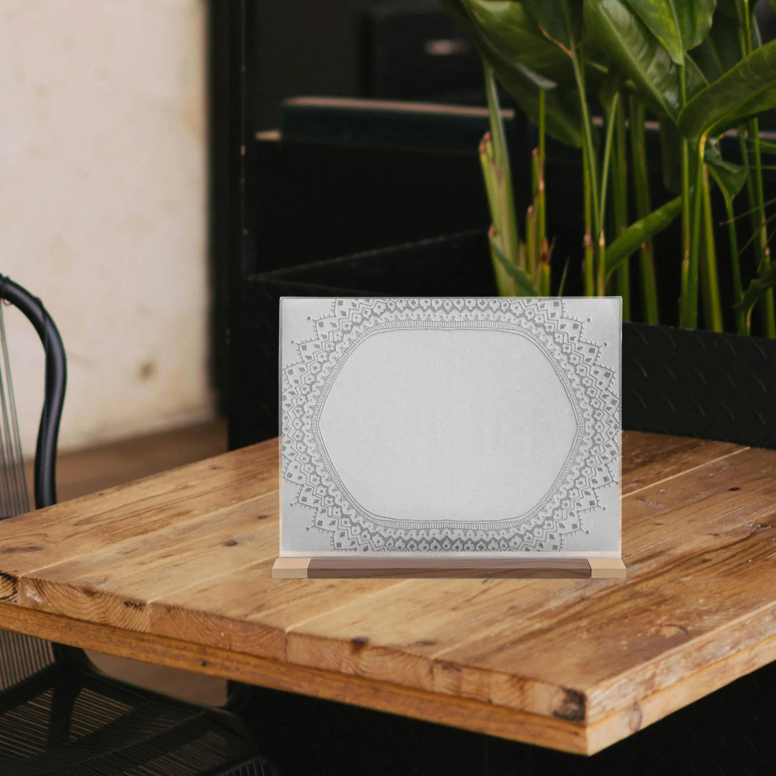 투명 아크릴 테이블 사인 홀더, 안정적인 T자형 디스플레이 스탠드, 대형, 레스토랑, 사무실, 상점, 문서, 사진 전시용